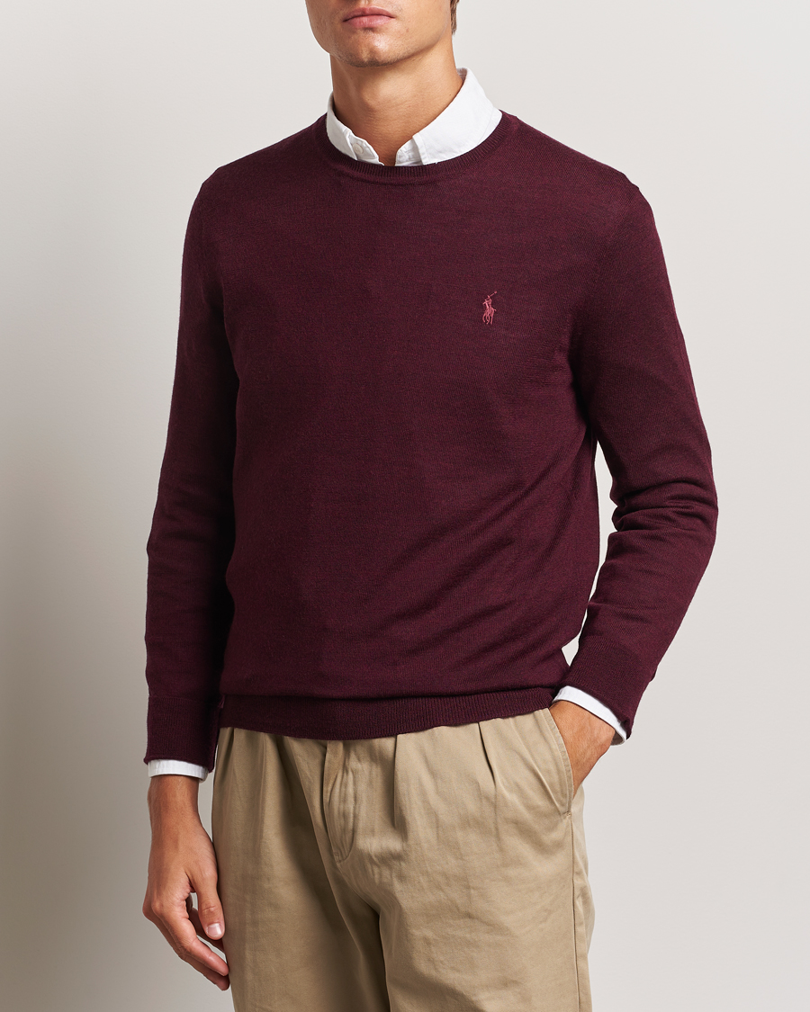 Mies |  | Polo Ralph Lauren | Merino Crew Neck Pullover Aged Wine Heather