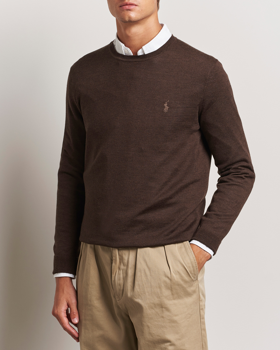 Mies |  | Polo Ralph Lauren | Merino Crew Neck Pullover Cacao Brown Heather