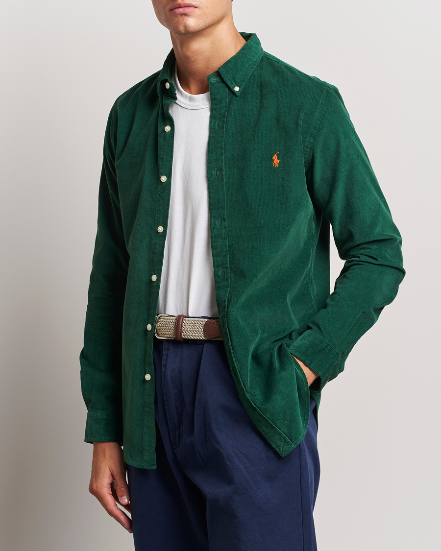 Mies | Preppy Authentic | Polo Ralph Lauren | Slim Fit Corduroy Shirt Vintage Pine