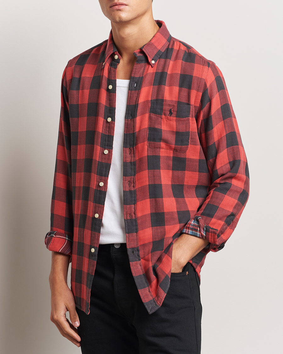 Mies |  | Polo Ralph Lauren | Double Face Custom Fit Check Shirt Red/Black