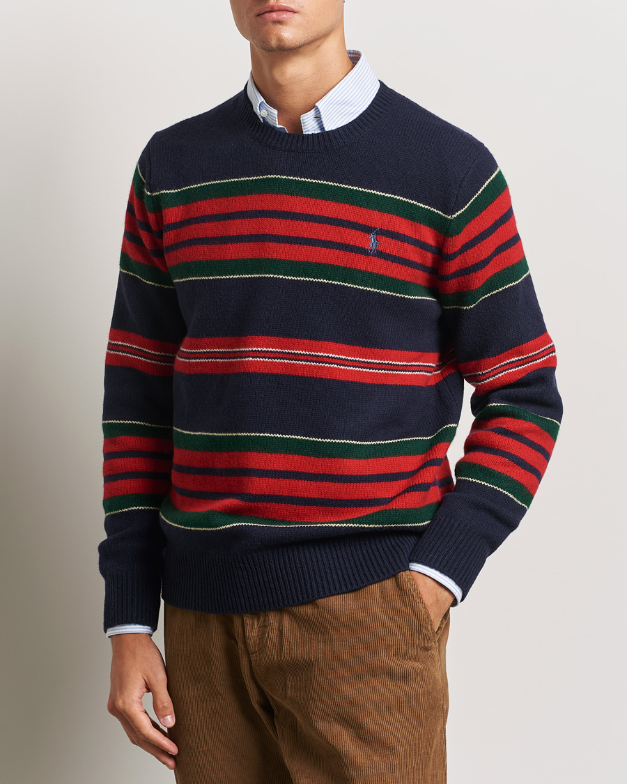 Mies |  | Polo Ralph Lauren | Wool/Cashmere Striped Sweater Hunter Navy Combo