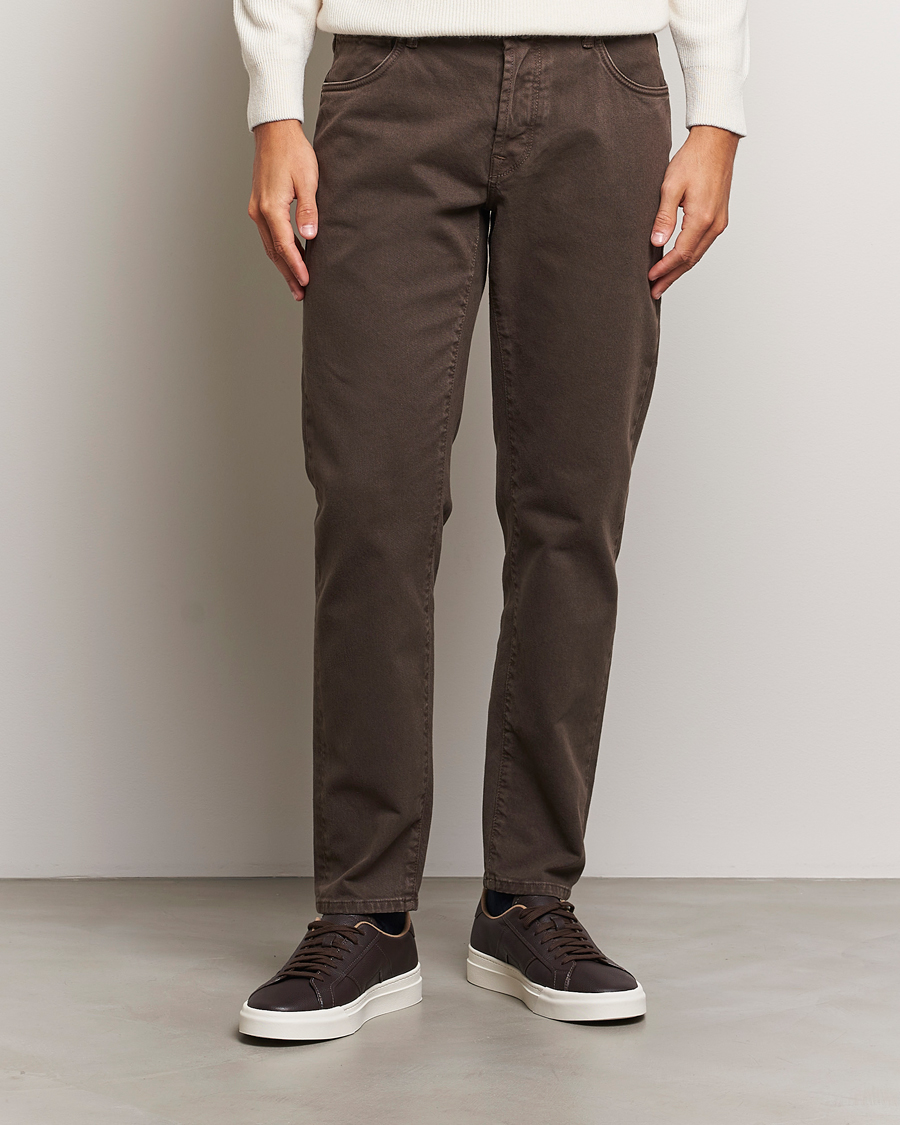 Mies |  | Incotex | 5-Pocket Bull Denim Pants Dark Brown