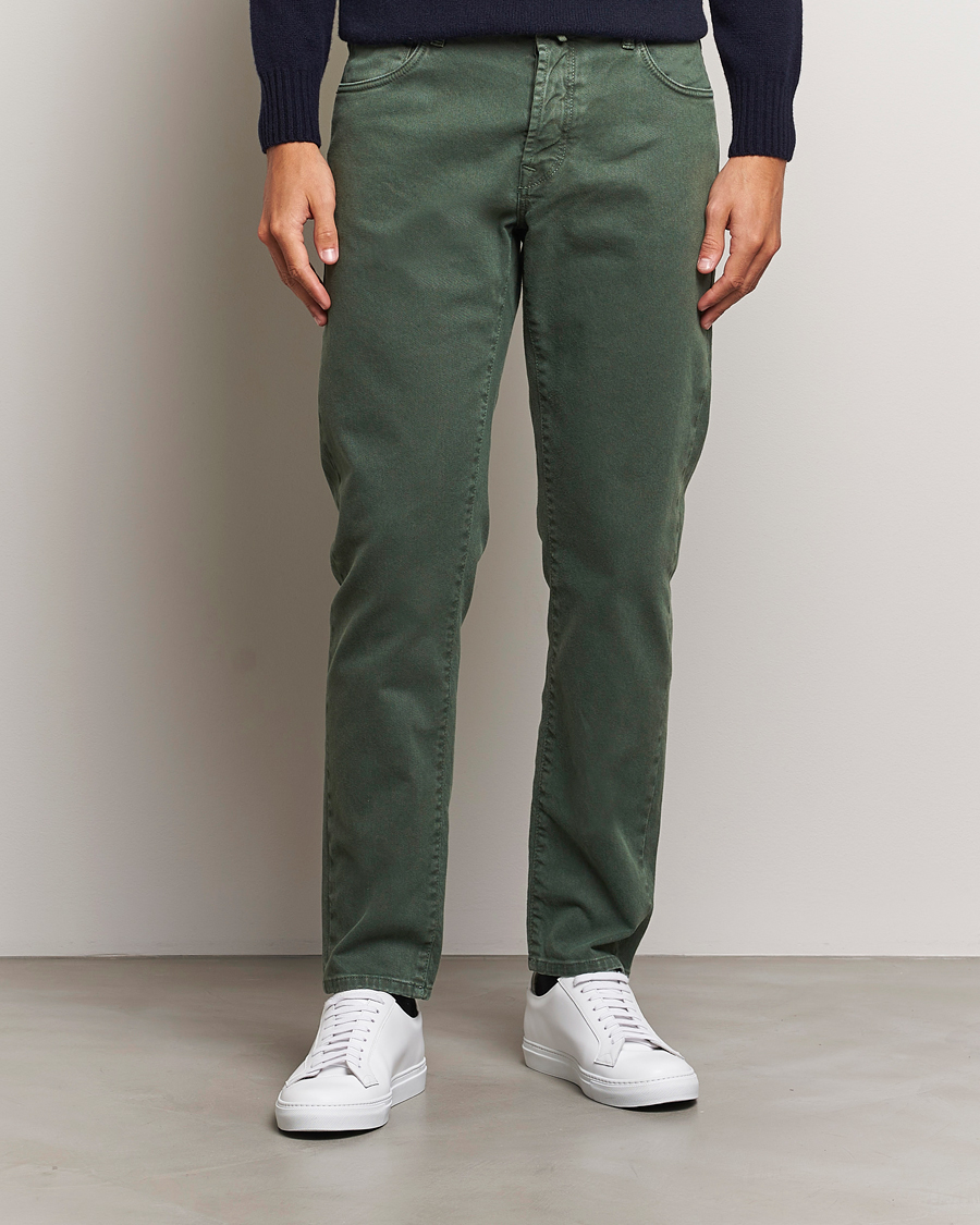 Mies | Slowear | Incotex | 5-Pocket Bull Denim Pants Dark Green