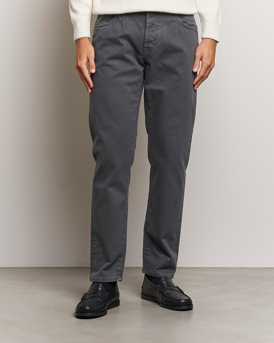 Mies | Slowear | Incotex | 5-Pocket Bull Denim Pants Dark Grey