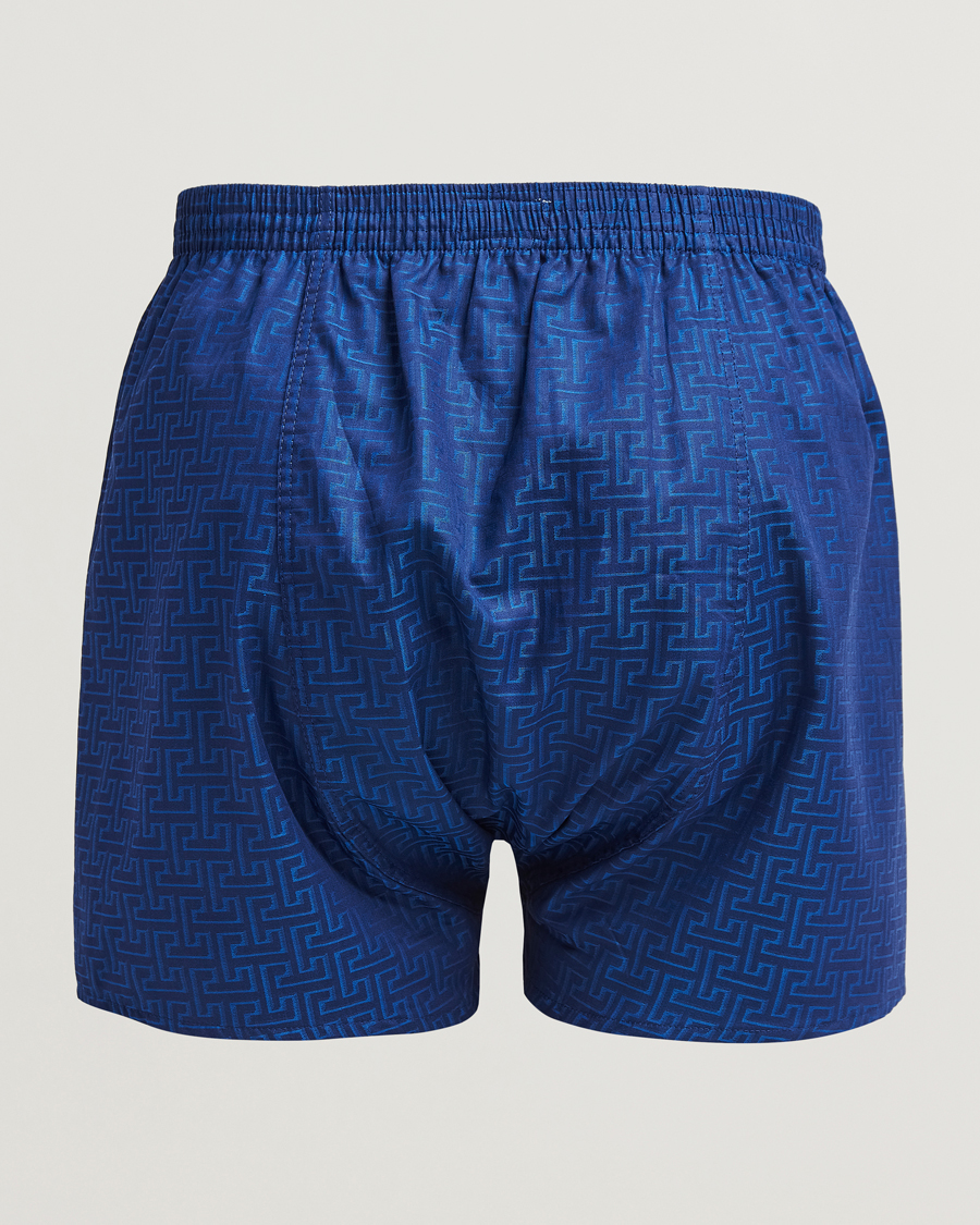 Mies |  | Derek Rose | Classic Fit Woven Cotton Boxer Shorts Navy