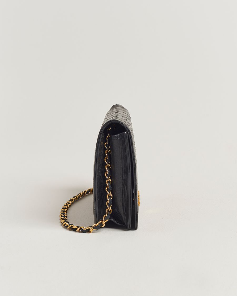 Mies | Chanel Pre-Owned Single Full Flap Bag Black Lambskin | Chanel Pre-Owned | Single Full Flap Bag Black Lambskin