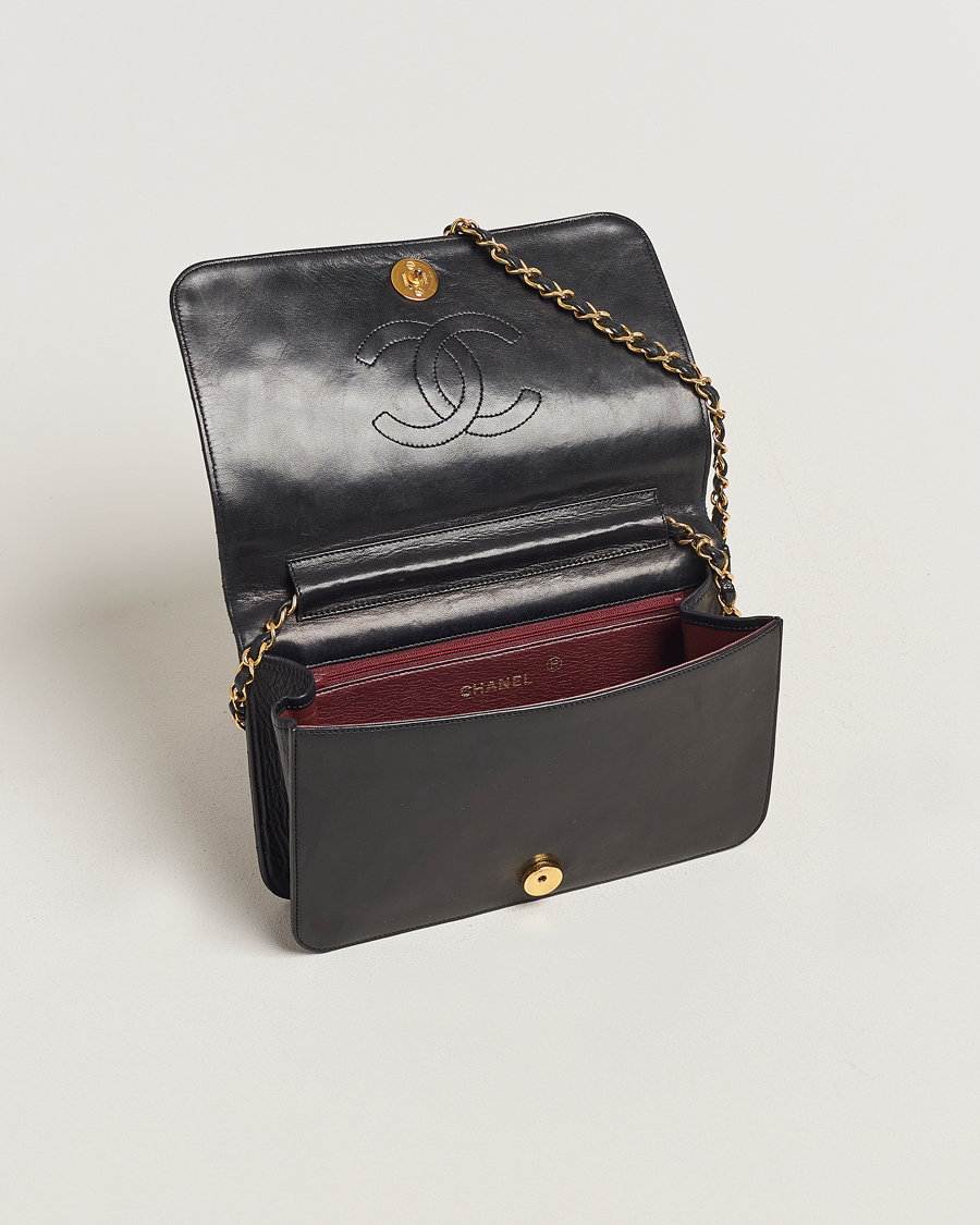 Mies | Chanel Pre-Owned Single Full Flap Bag Black Lambskin | Chanel Pre-Owned | Single Full Flap Bag Black Lambskin