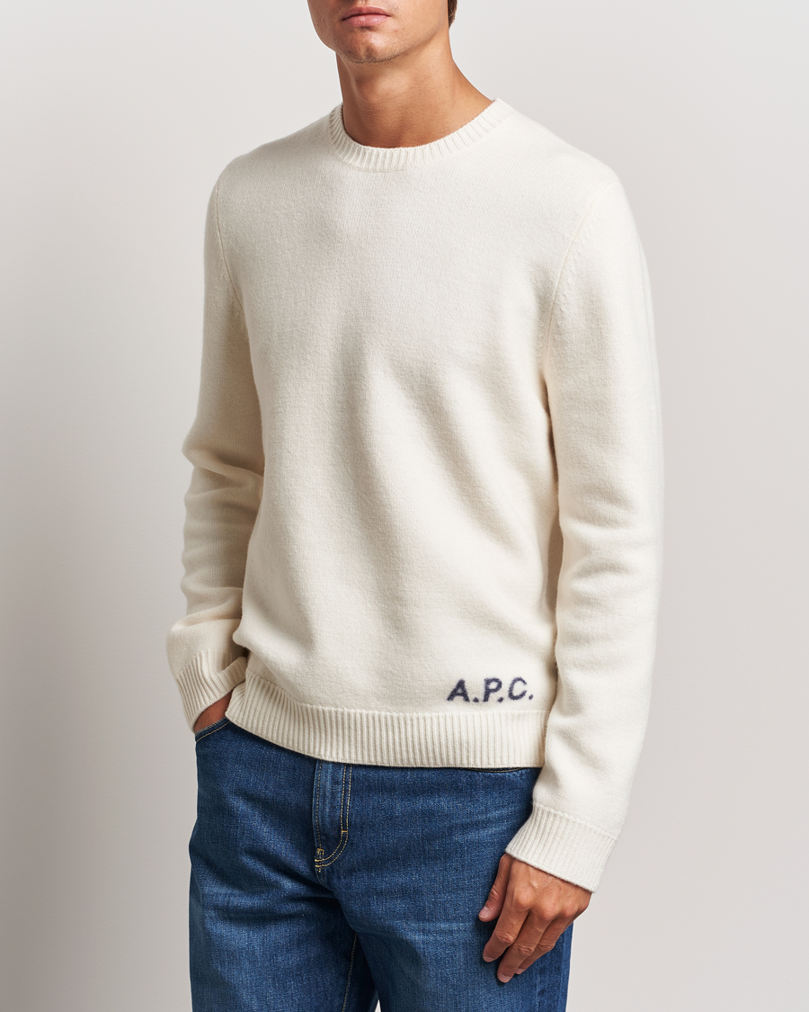 Mies |  | A.P.C. | Edward Merino Wool Sweater Ecru