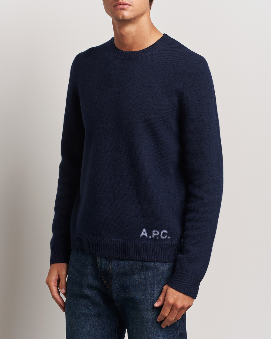 Mies | Puserot | A.P.C. | Edward Merino Wool Sweater Dark Navy