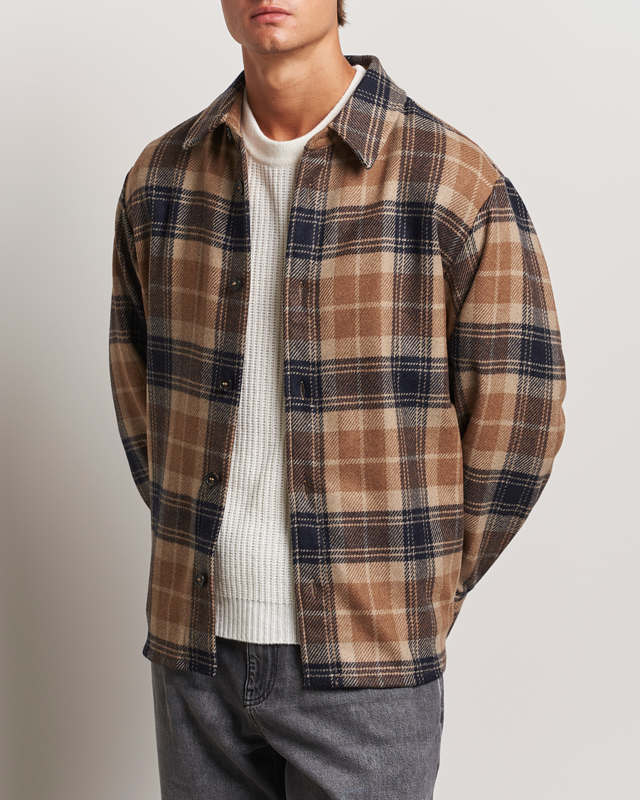 Mies |  | A.P.C. | Bobby Wool Checked Overshirt Beige Check