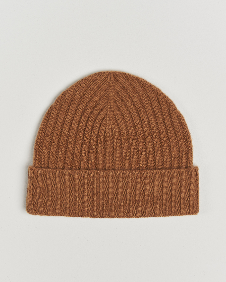 Mies |  | Amanda Christensen | Rib Knitted Cashmere Cap Nougat