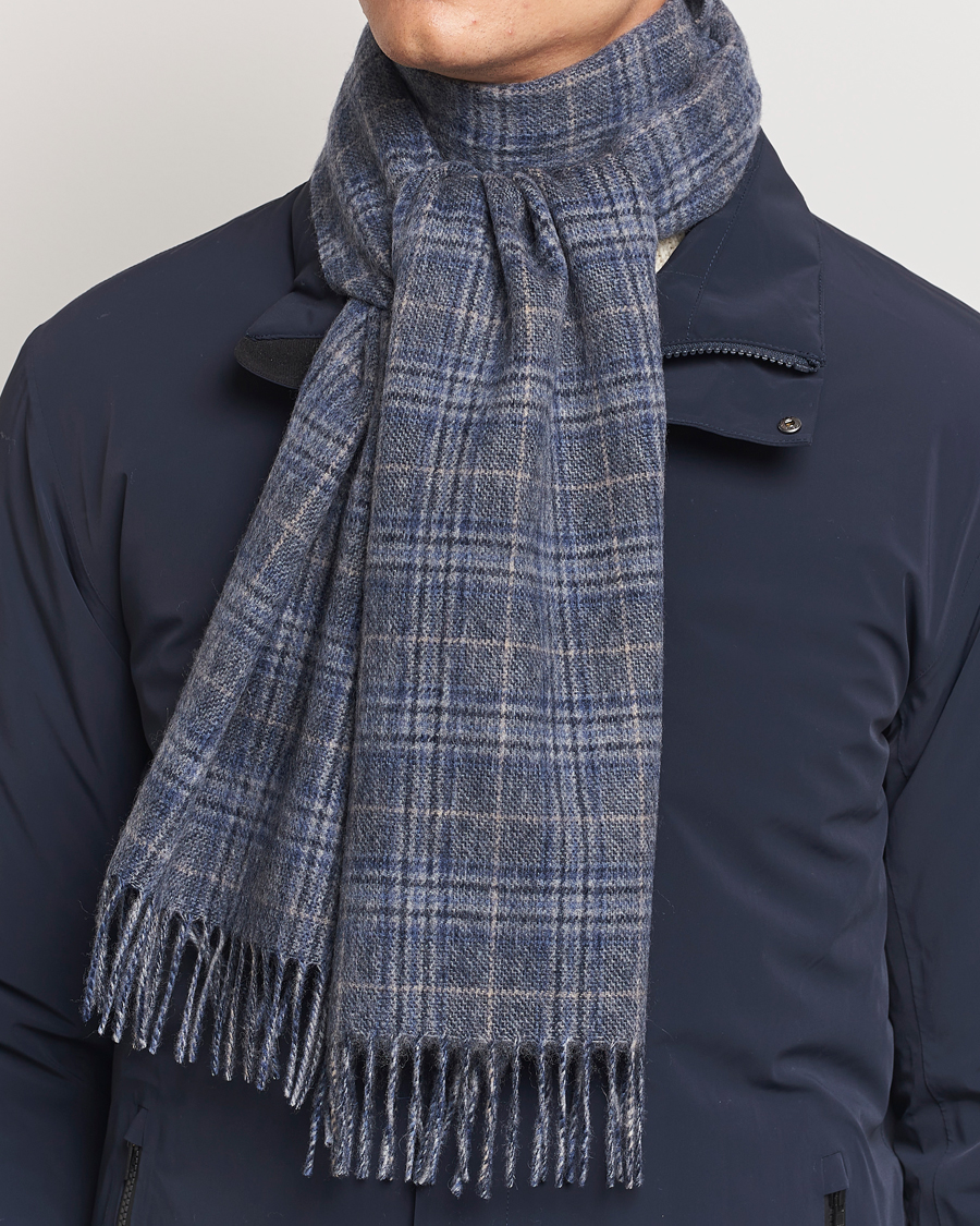 Mies |  | Amanda Christensen | Merino Wool Glencheck Scarf Blue