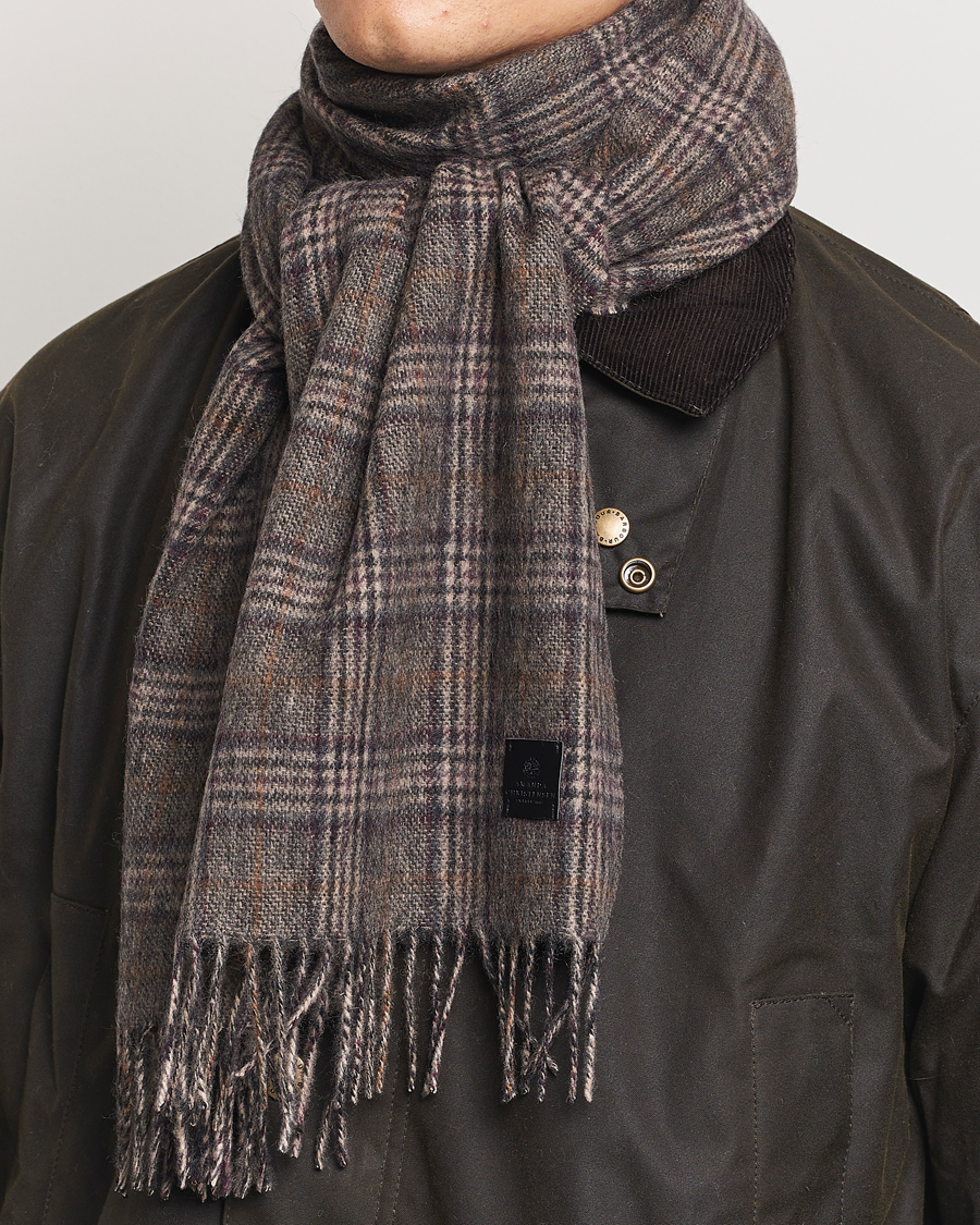 Mies |  | Amanda Christensen | Merino Wool Glencheck Scarf Grey