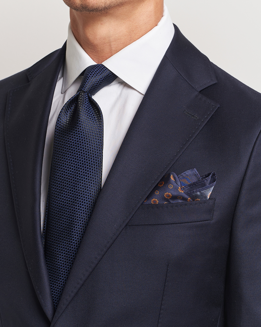 Mies |  | Amanda Christensen | Box Set Silk 8 cm Tie And Pocket Square Navy