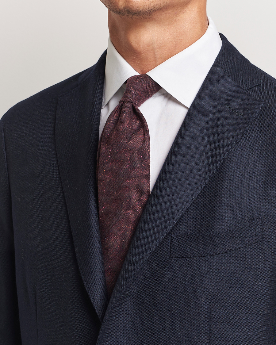 Mies |  | Amanda Christensen | Wool Donegal 8cm Tie Wine