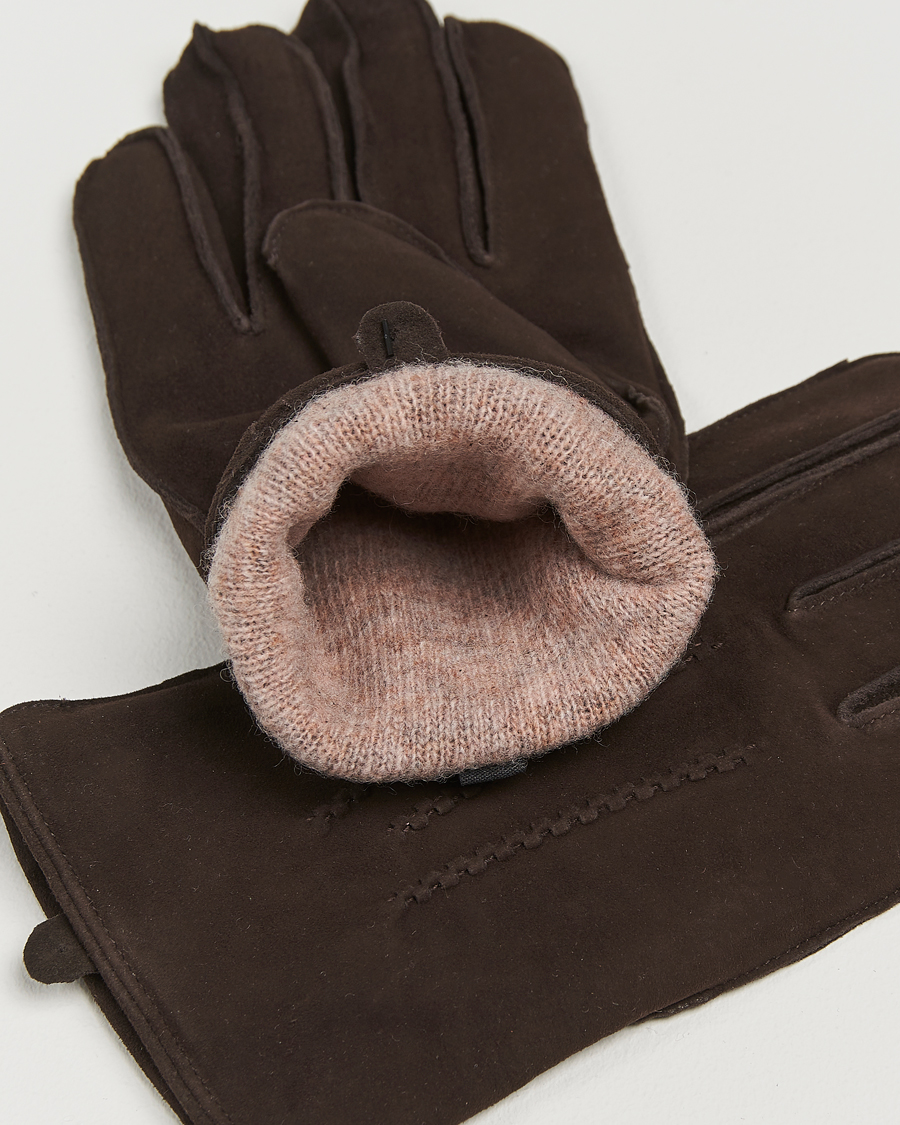 Mies |  | Amanda Christensen | Lined Suede Gloves Brown