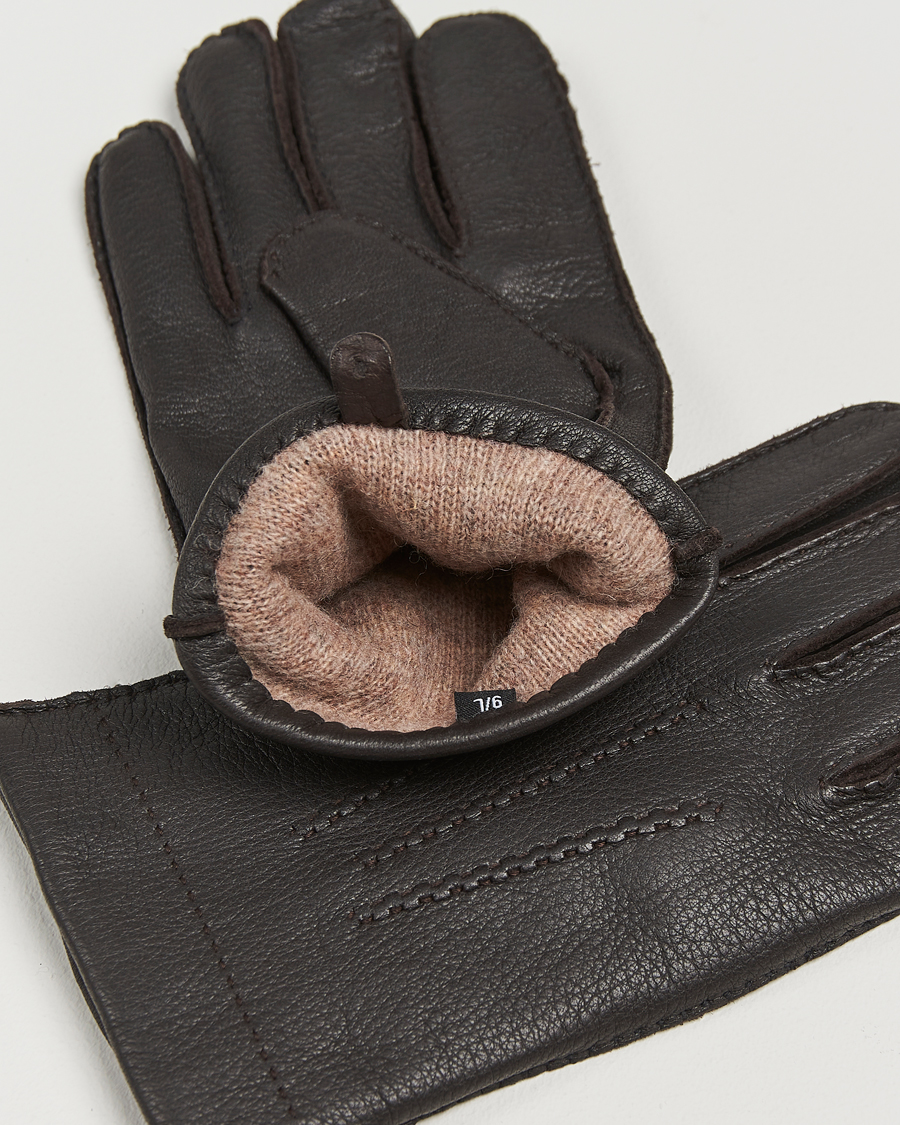 Mies | Käsineet | Amanda Christensen | Lined Deerskin Gloves Brown