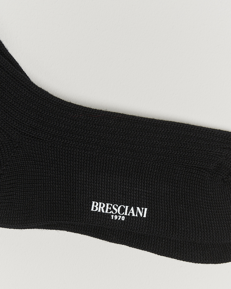 Mies |  | Bresciani | Heavy Wool Socks Black