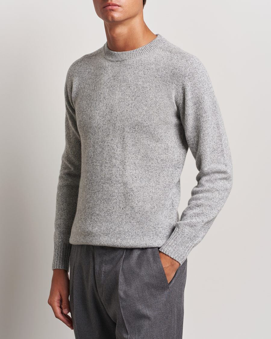 Mies | Italian Department | Altea | Wool/Cashmere Crew Neck Pullover Grey Melange