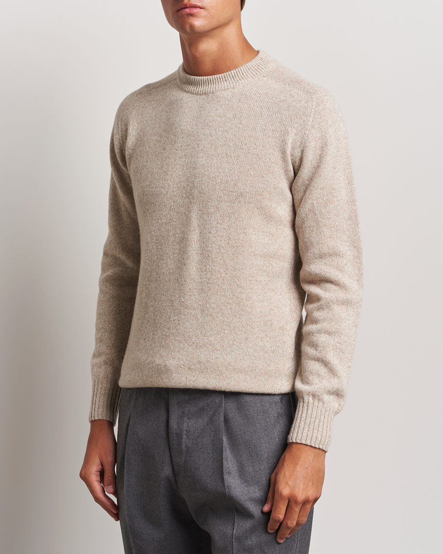 Mies | Italian Department | Altea | Wool/Cashmere Crew Neck Pullover Beige Melange