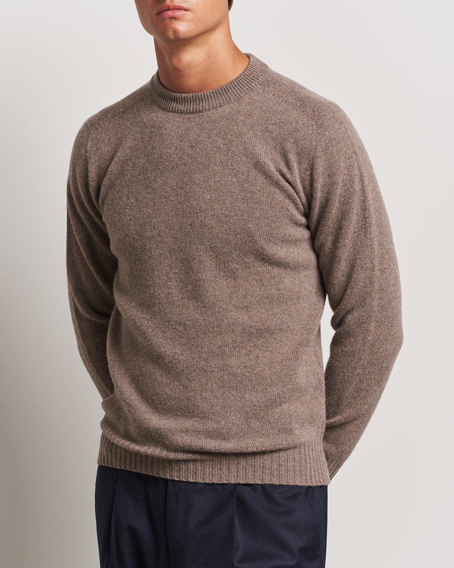 Mies | Italian Department | Altea | Wool/Cashmere Crew Neck Pullover Taupe