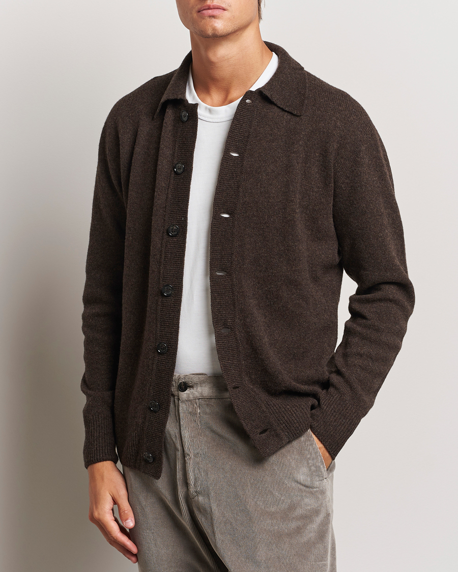 Mies |  | Altea | Shetland Collared Cardigan Brown