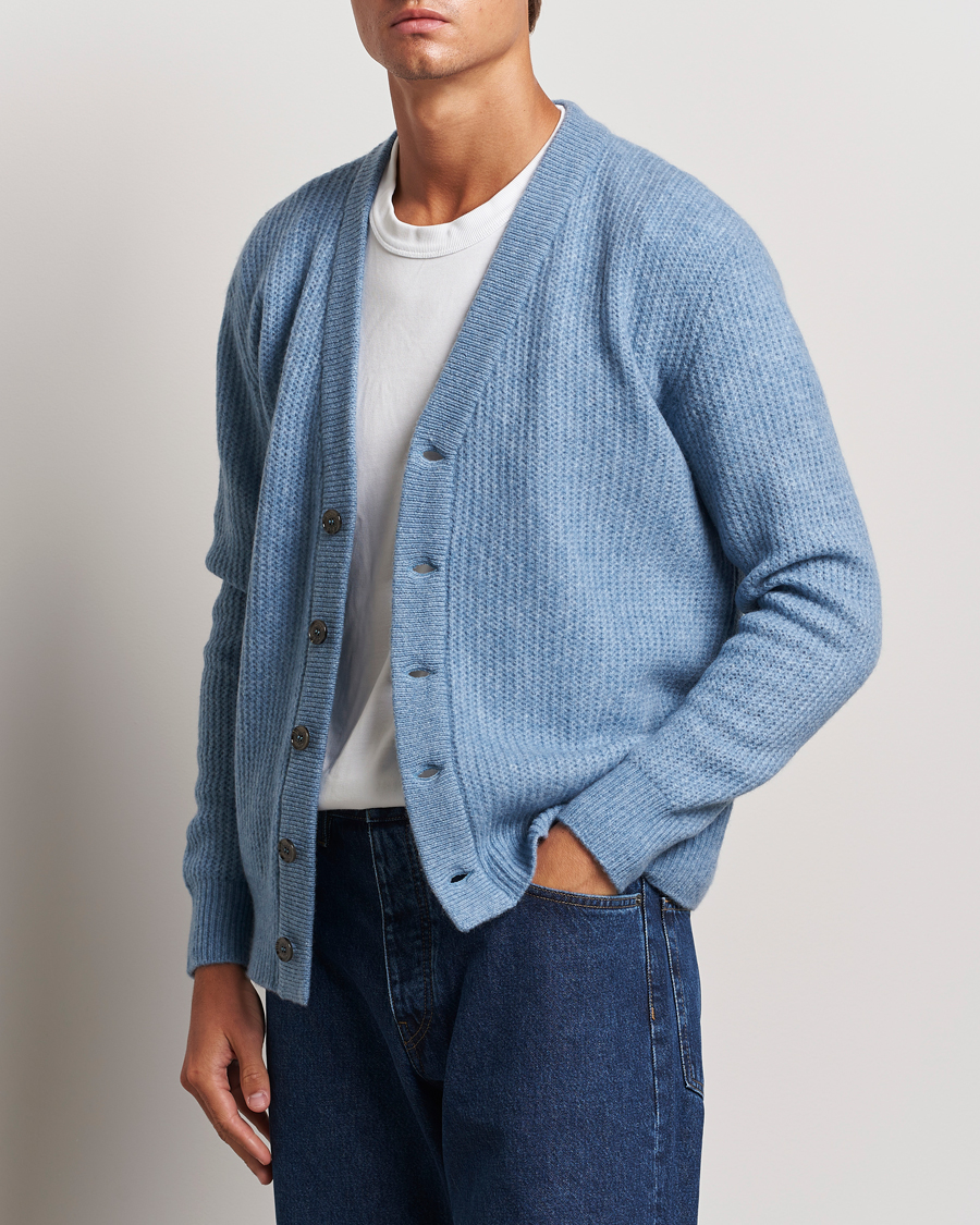 Mies |  | Altea | Soft Rib Stich Cardigan Light Blue