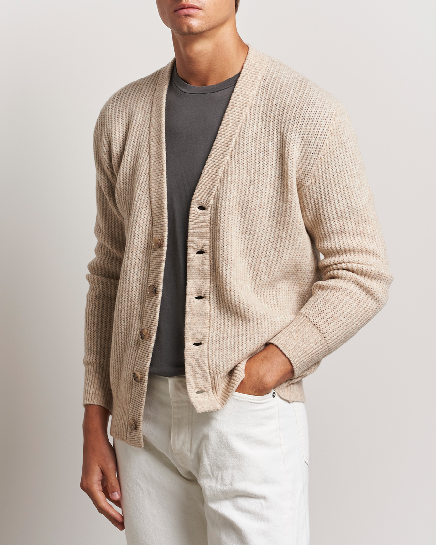 Mies |  | Altea | Soft Rib Stich Cardigan Cream