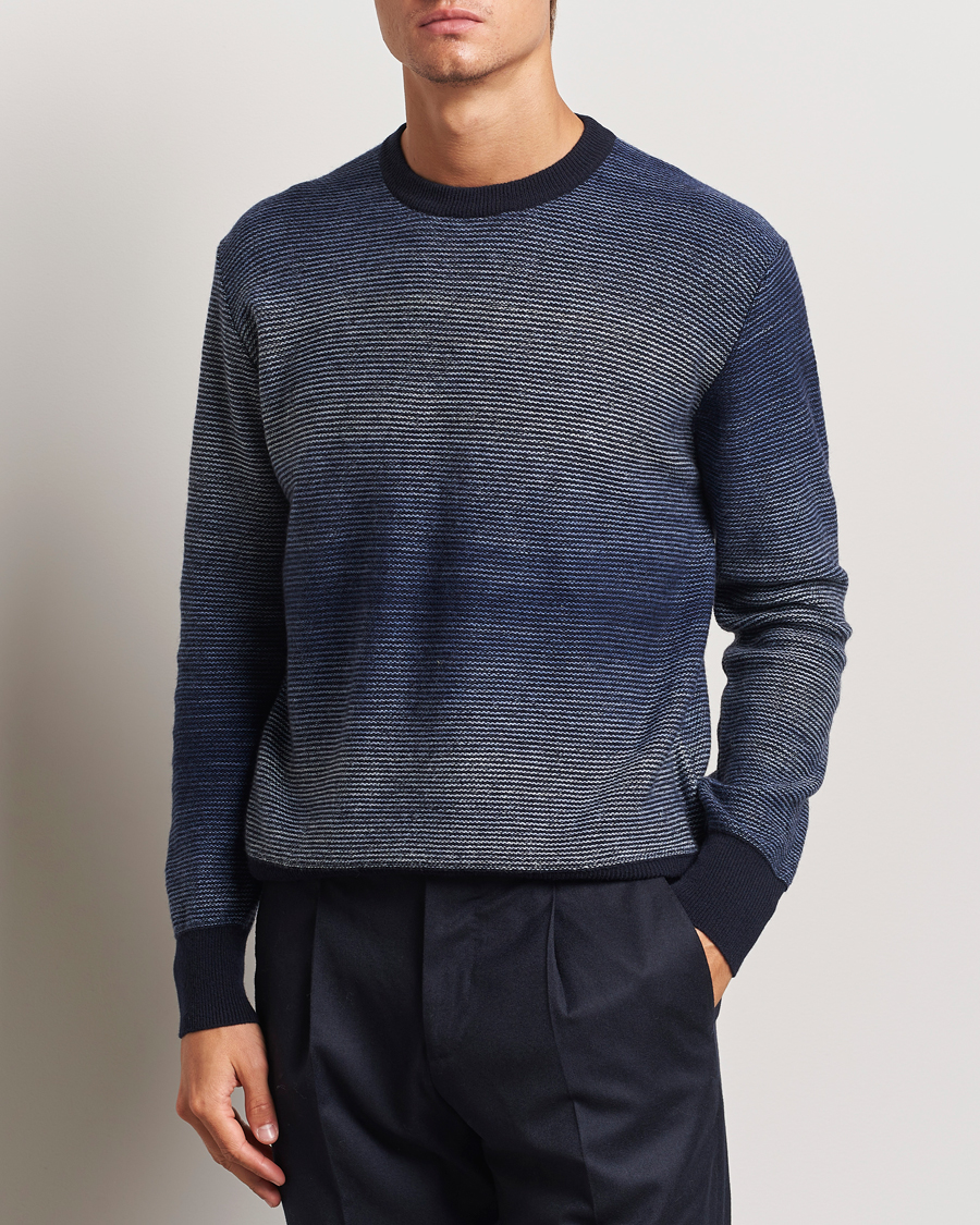 Mies |  | Altea | Jacquard Stripe Sweater Navy