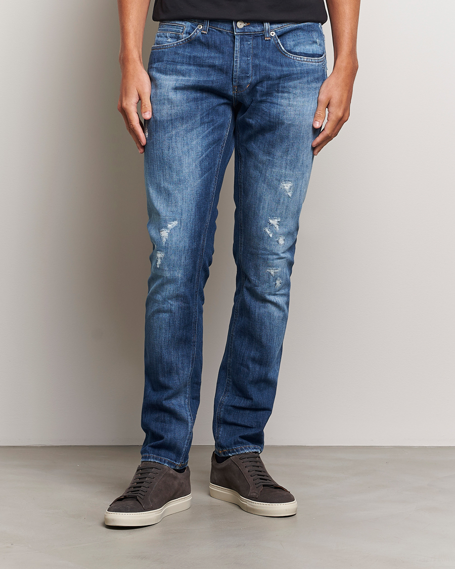 Mies |  | Dondup | George Light Distressed Jeans Medium Blue
