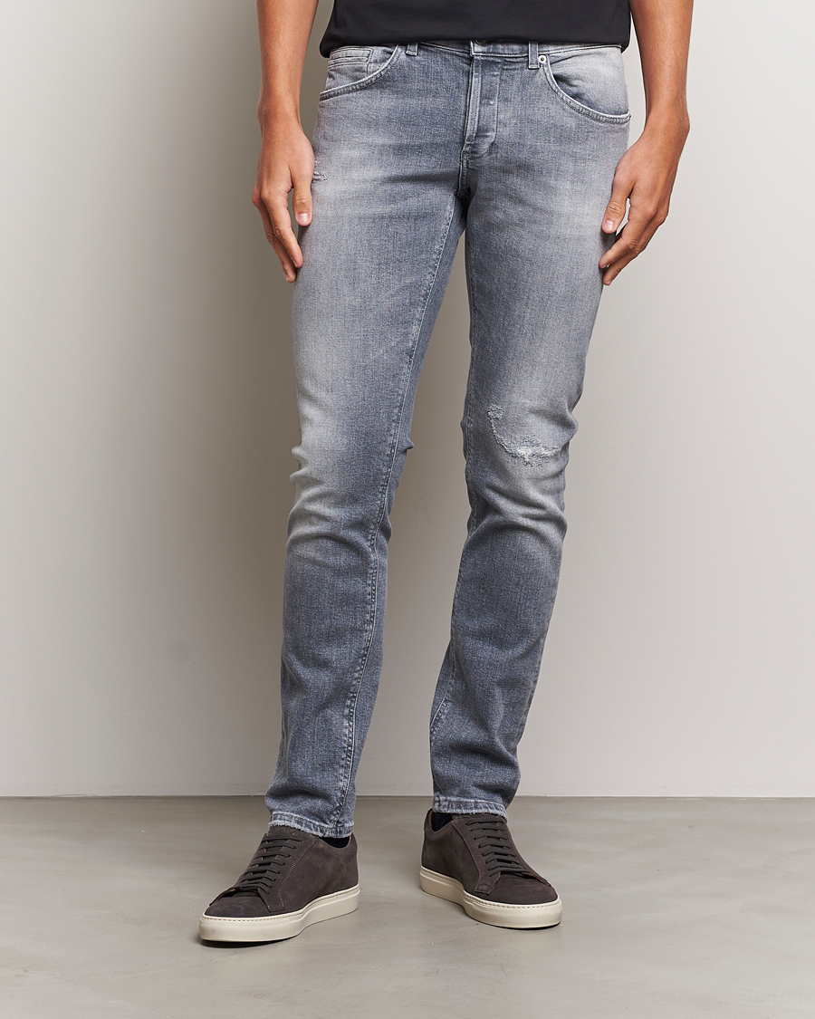 Mies |  | Dondup | George Light Distressed Jeans Light Grey