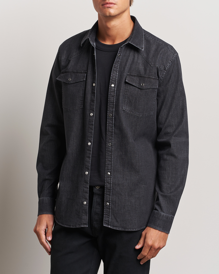 Mies |  | Dondup | Slim Fit Denim Shirt Washed Black