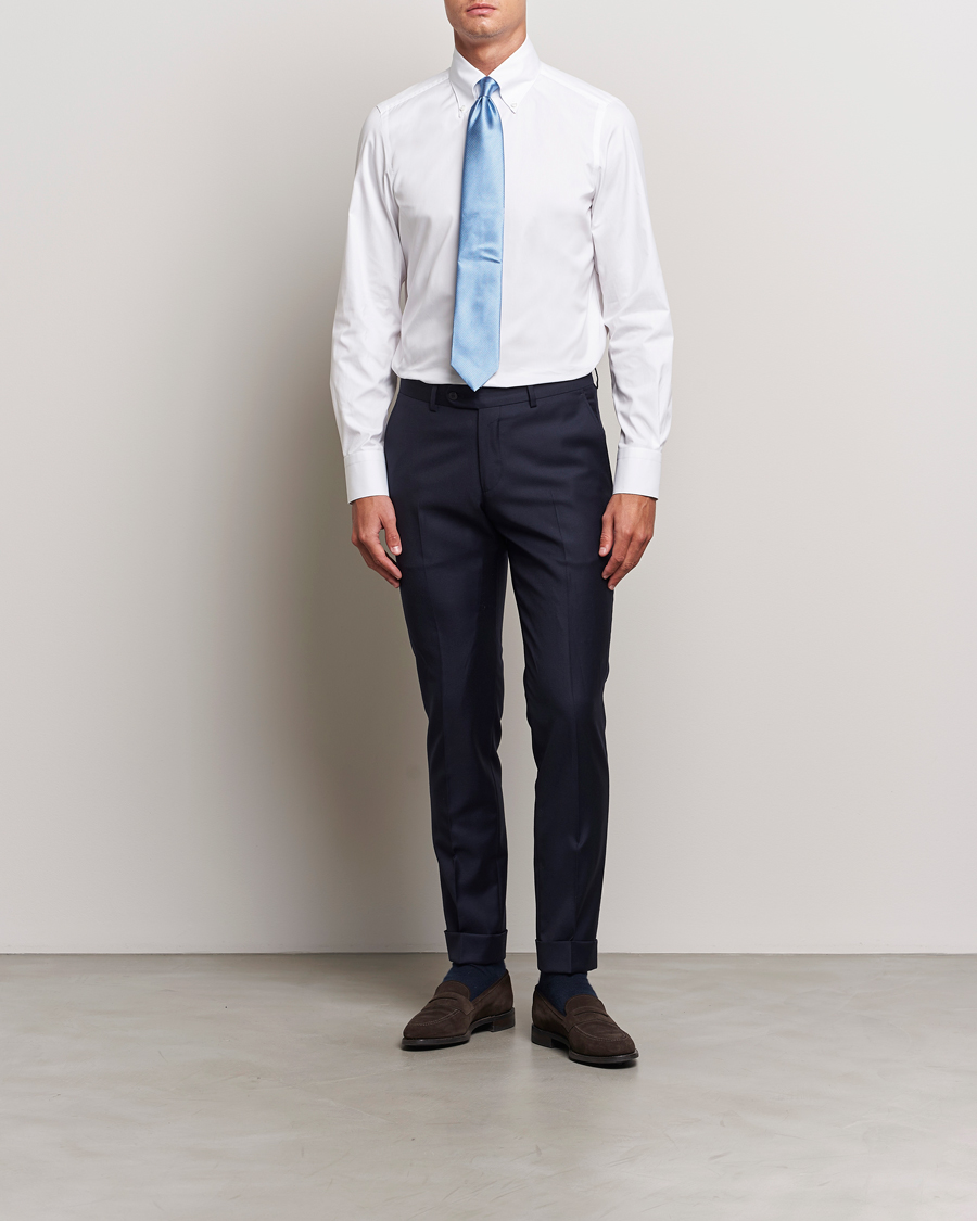Mies |  | Finamore Napoli | Milano Slim Oxford Button Down Shirt White