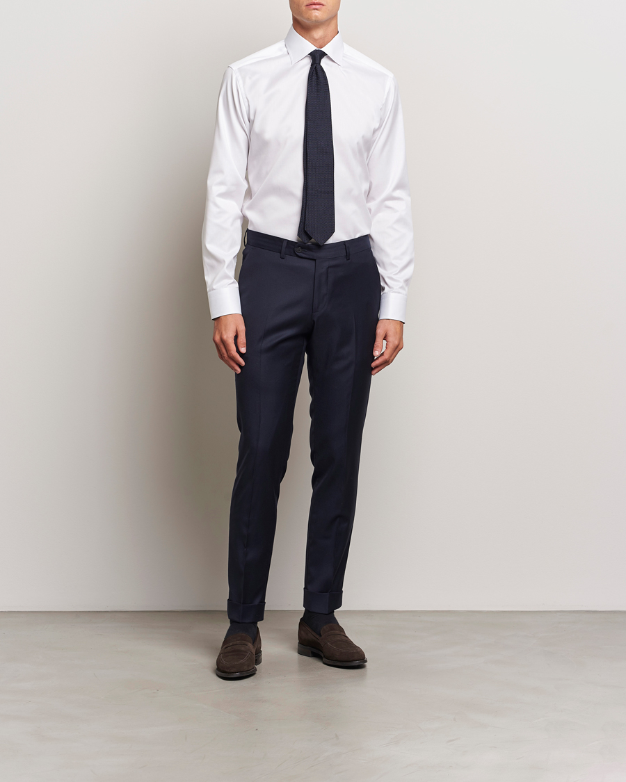 Mies |  | Eton | Slim Fit Signature Twill Contrast Shirt White