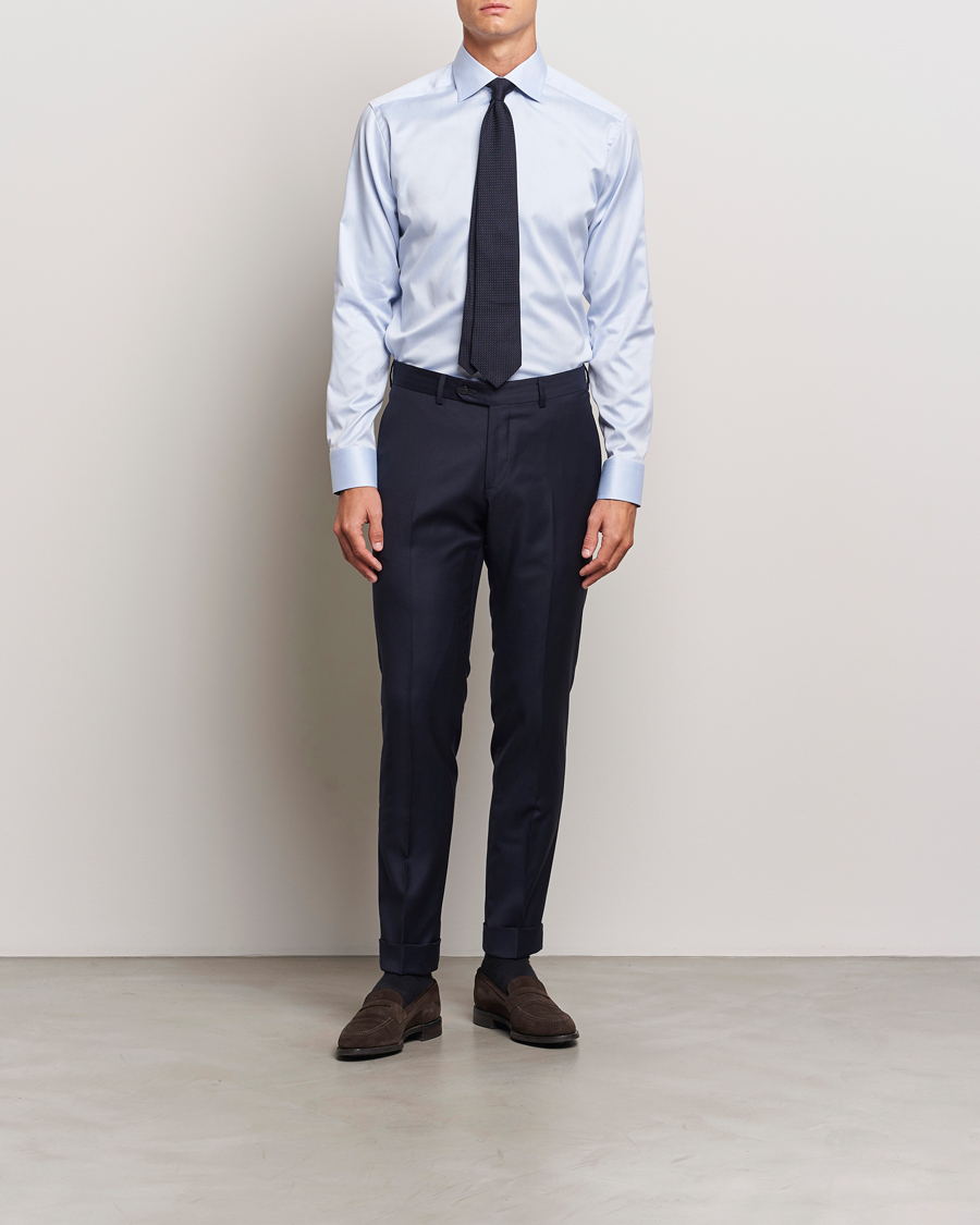 Mies |  | Eton | Slim Fit Signature Twill Contrast Shirt Blue