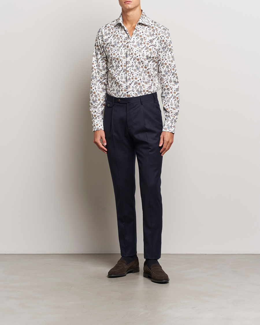 Mies |  | Eton | Slim Fit Signature Twill Printed Shirt Multi