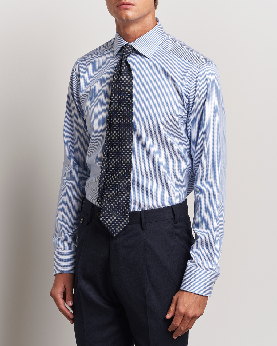 Mies | Business & Beyond - Formal | Eton | Slim Fit Signature Twill Striped Shirt Blue/White