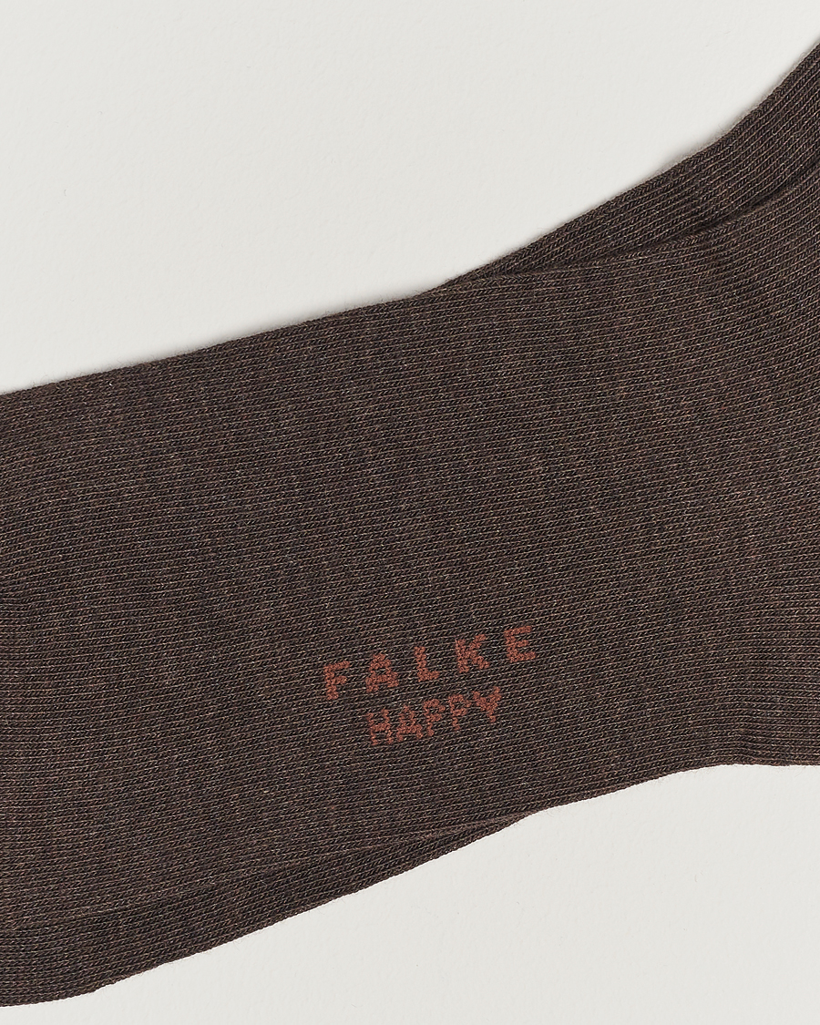 Mies | Varrelliset sukat | Falke | Happy 2-Pack Cotton Socks Dark Brown
