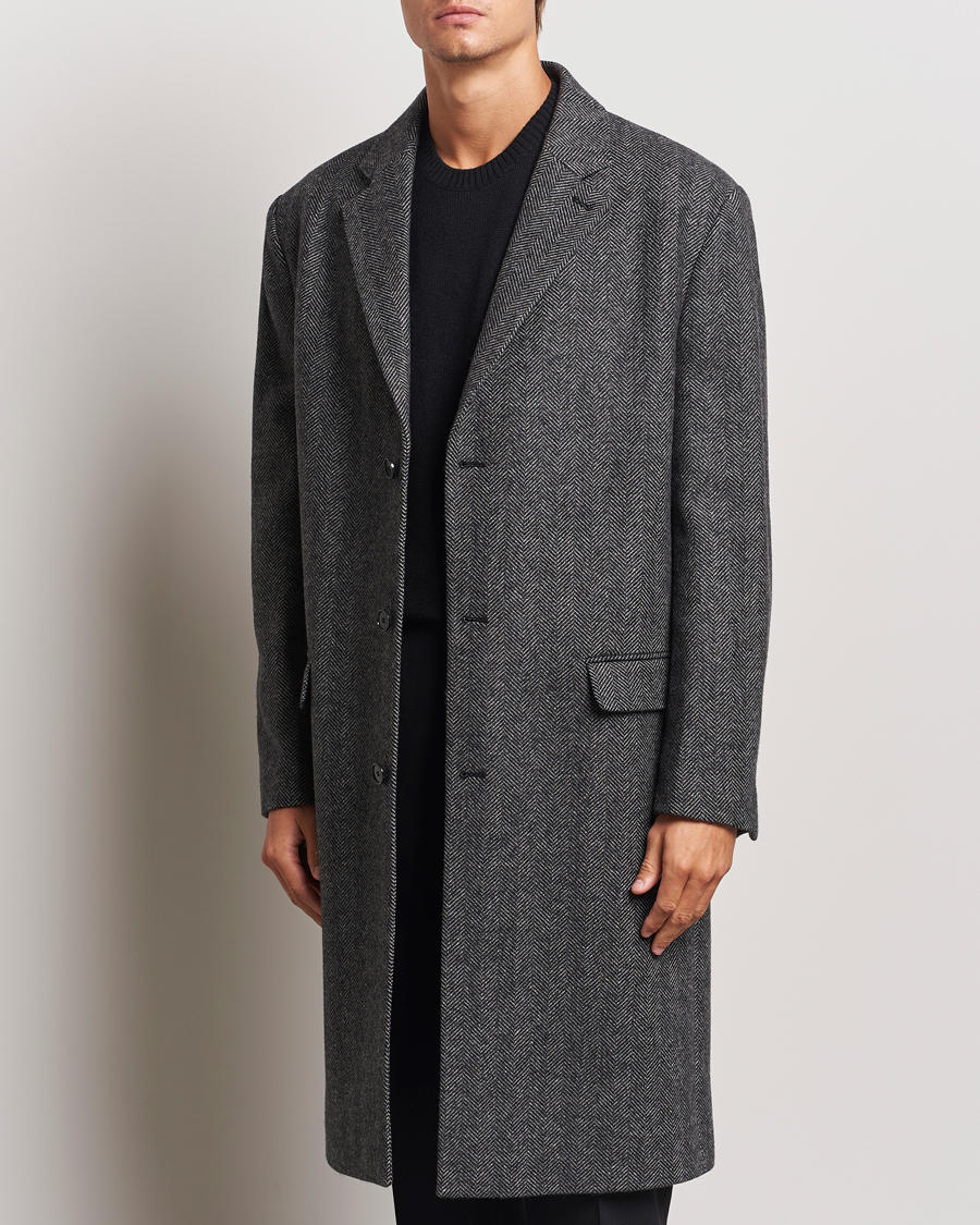 Mies | Business & Beyond - Casual | Filippa K | Relaxed Wool Crombie Coat Grey Herringbone