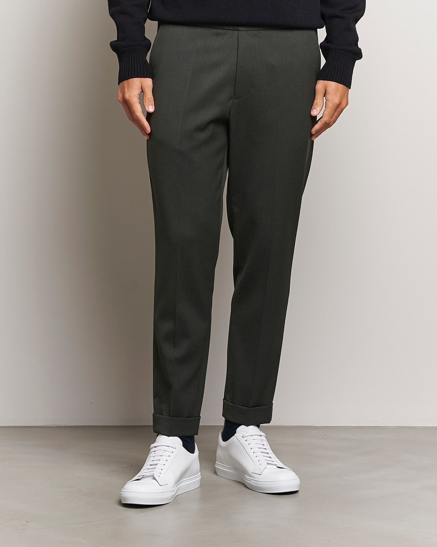 Mies |  | Filippa K | Terry Wool Trousers Green Melange