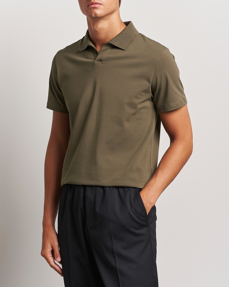 Mies | Filippa K | Filippa K | Soft Lycra Polo T-Shirt Dark Sage