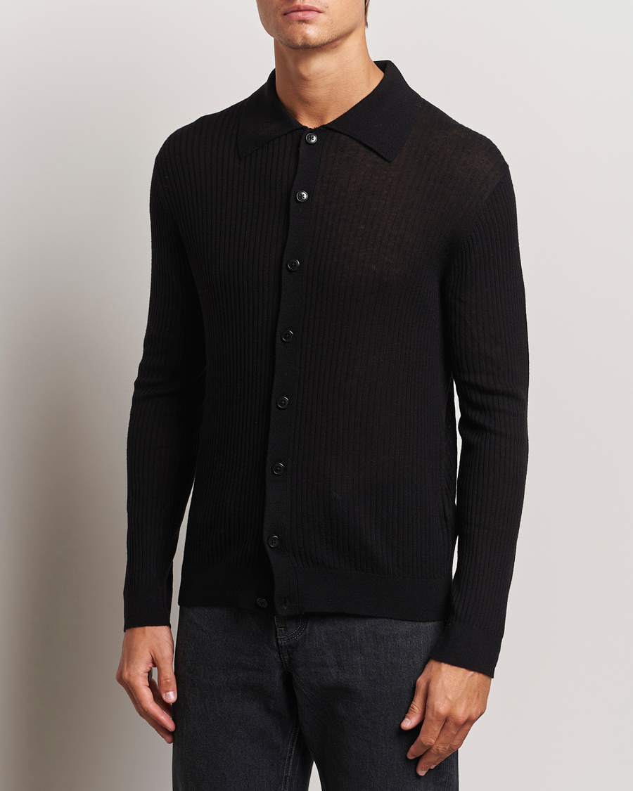 Mies | Business & Beyond - Casual | Filippa K | Light Knitted Cardigan Black