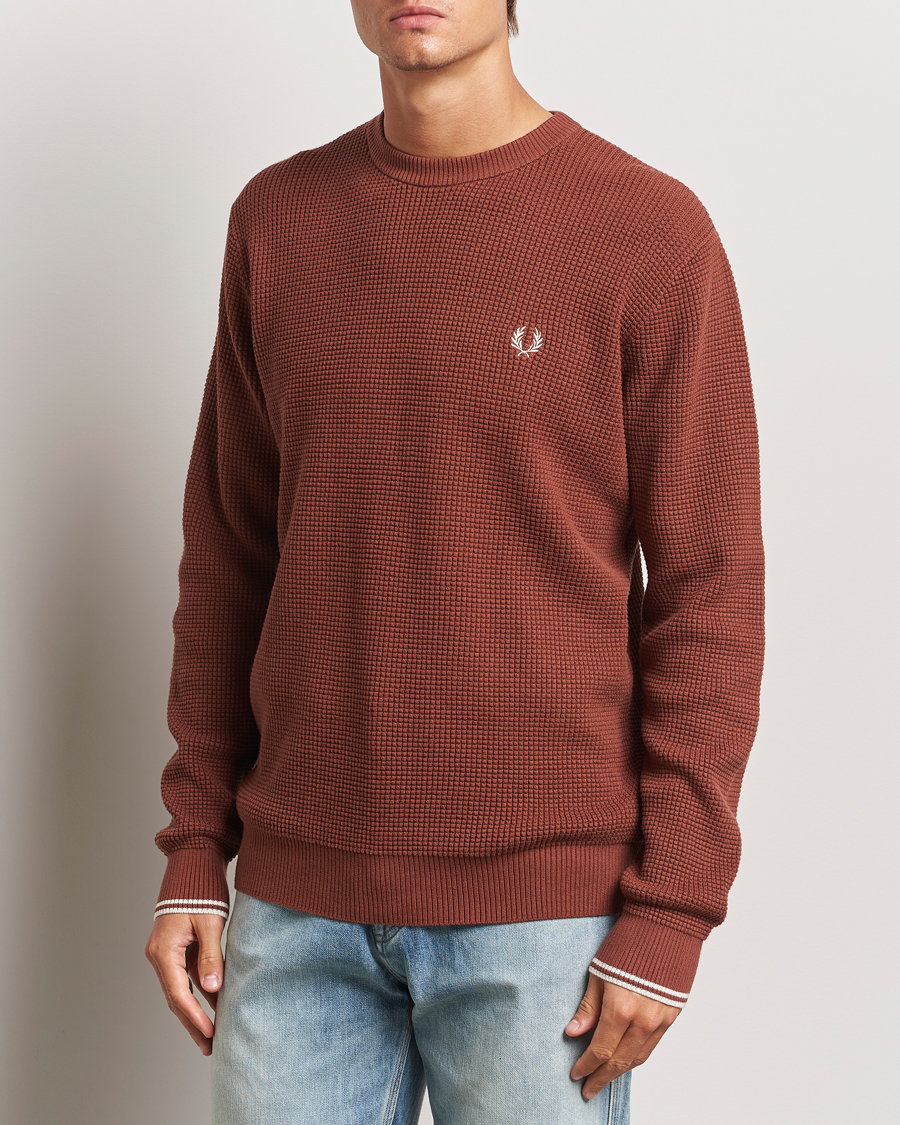 Mies |  | Fred Perry | Waffle Stitch Jumper Whiskey Brown