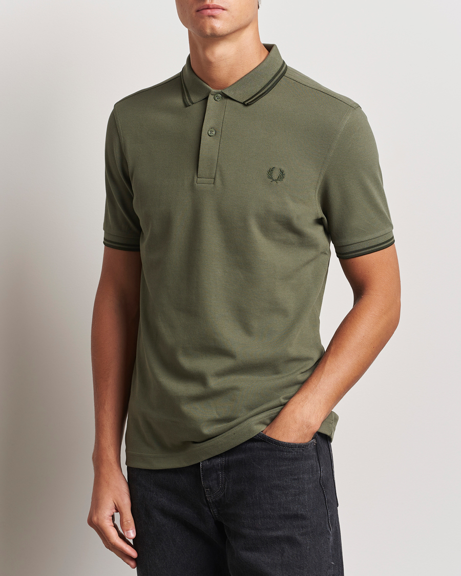 Mies |  | Fred Perry | Twin Tipped Shirt Laurel Green