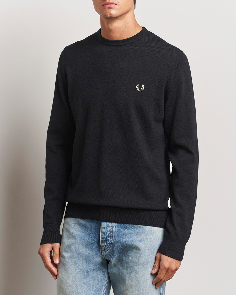 Mies |  | Fred Perry | Classic Crew Neck Jumper Black