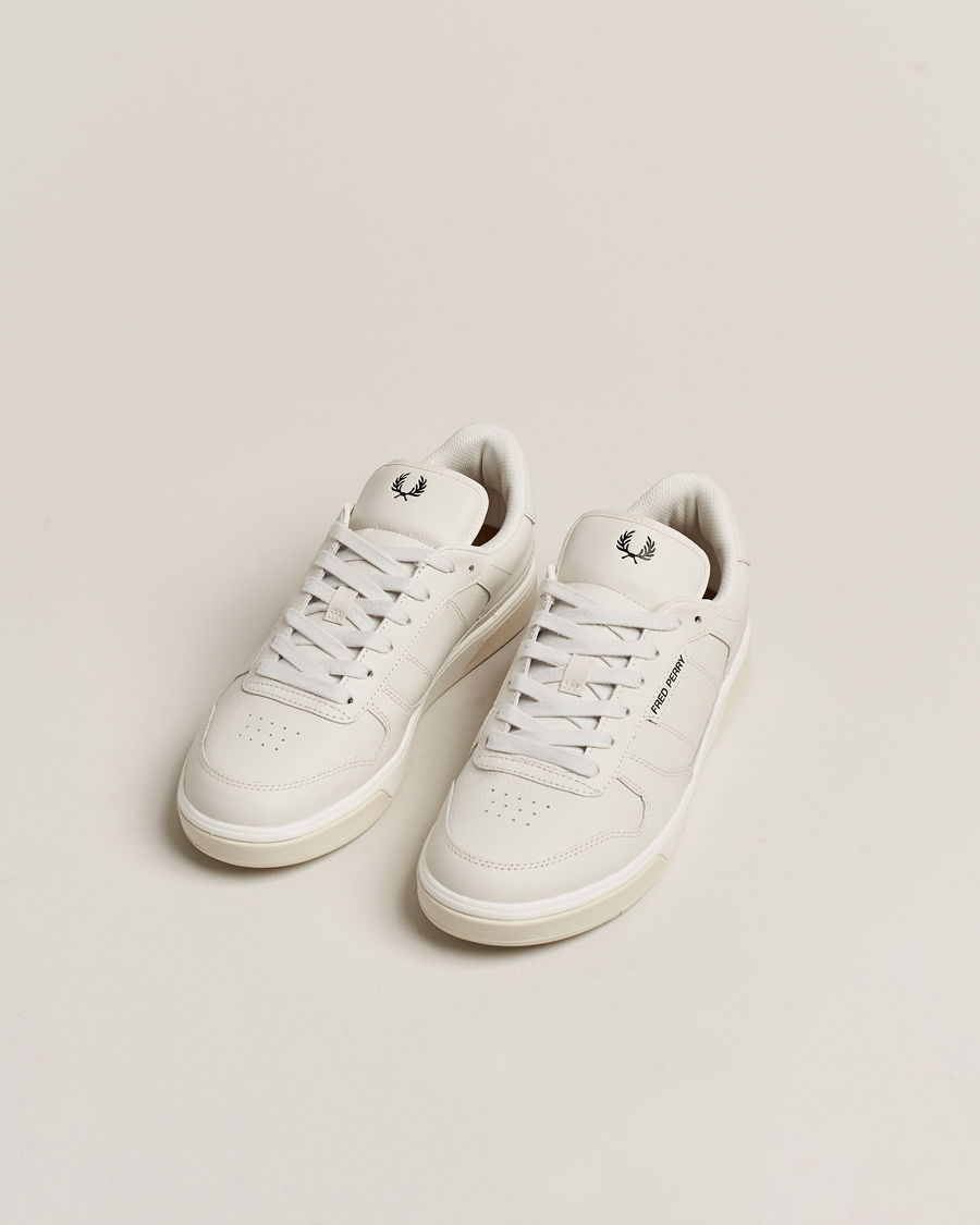 Mies |  | Fred Perry | B300 Textured Leather Sneaker White