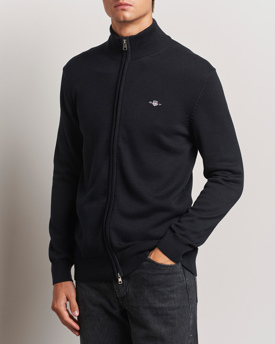 Mies |  | GANT | Cotton Full Zip Cardigan Black