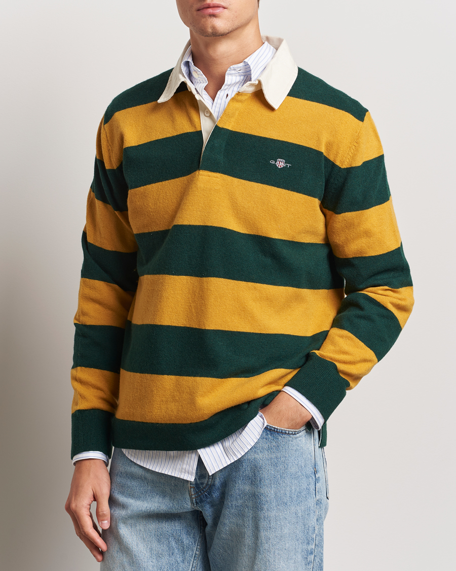 Mies |  | GANT | Extra Fine Lambswool Striped Rugger Tartan Green