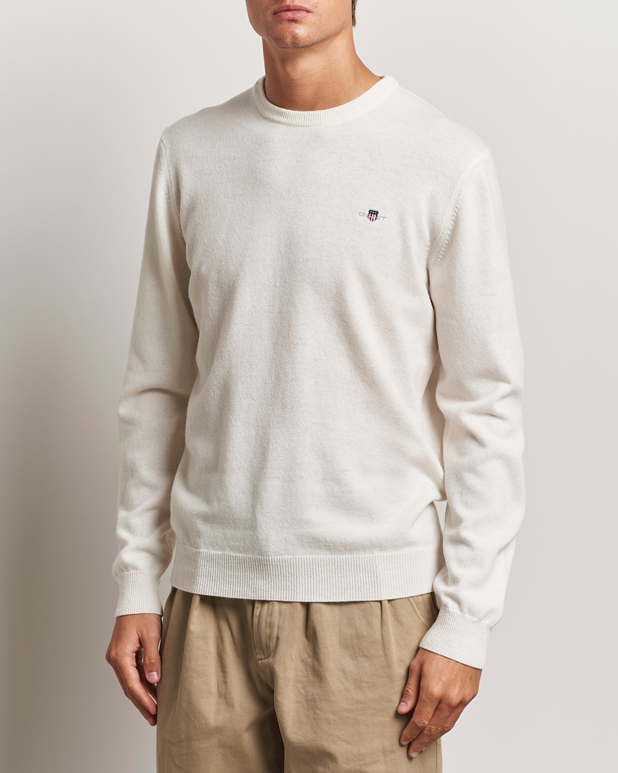 Mies |  | GANT | Lambswool Crew Neck Pullover Cream