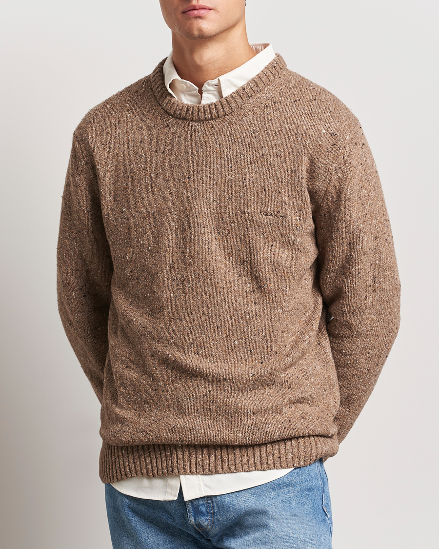 Mies |  | GANT | Neps Wool Crew Neck Brown Melange